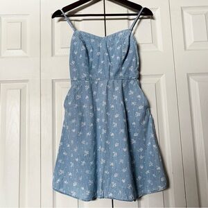 SO Floral Denim Mini Sun Dress